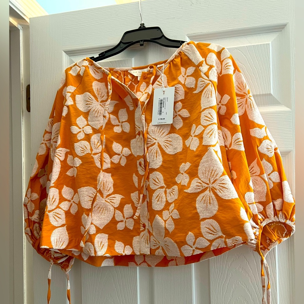 Ted Baker Orange and White Floral Blouse